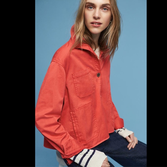 Chino Anthropologie Coral Pink Swing Jacket Button - Picture 2 of 8